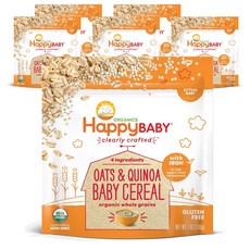 해피베이비 클리얼리 크래프트 씨리얼 분말 어린이 식품 198g, 6개, 오트+퀴노아 (Oats+Quinoa)