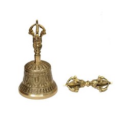다르마 스토어 - 티베트 불교 명상 벨 및 도르제 세트 Dharma Store - Tibetan Buddhist Meditation Bell and Dorje Set, 4.5 인치