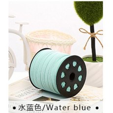 牛皮繩絨面手工飾品材料繩子 柔軟掛繩項鍊手鍊配件, 水藍色, 1個