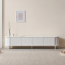 파로마 클래시 템바보드 수납도어 TV 거실장 방문설치, 내추럴 화이트