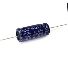 M.D.L. 100VDC (B03A系列)高品質NP(BP)臥式電解電容器 喇叭分音器專用 音響設備升級, 1.0uF100V 13mm*32mm