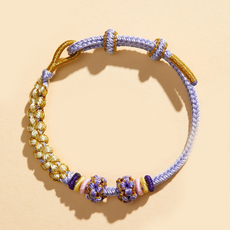 招桃花手繩手鍊 桃花結手繩 可穿珠吊墜DIY 好運紅繩手鍊