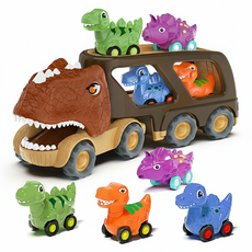 릴라코 자동차 남아 어린이 장난감 공룡 캐리어트럭, 브라운, 1개