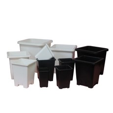 다육이야기 국산 사각 슬릿 플라스틱 플분 화분 0.5호 10개, 흰색