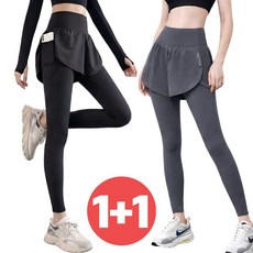 필라테스레깅스 하이웨스트 바지 일체형 2종