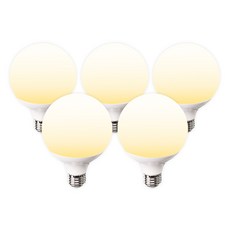 라인조명 LED 에코 숏볼구 15w 주광 전구 주백, 5개, 전구색