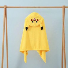 아동 목욕 타월 두꺼운 가운 모자 포함 어린이 목욕수건 캐릭터 목욕타올, 1개, 두꺼운 피카츄 88x150
