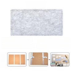 펠트보드 게시판 알림판 공부방 벽면꾸미기 부착식 화이트, 연그레이