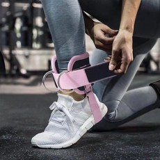 健身龍門架腳環扣：可調節腿部訓練綁腿帶，提升臀部力量通用拉力配件, 普通腳環黑色【一隻】,練出好身材 【均碼通用】, 1個