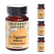 CALIFORNIA NATURAL L-色胺酸膠囊 500mg, 30 件, 4個