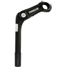 Thinvik 자전거 퀼 스템 22.2mm 샤프트 직경 각도 조절 가능 -10 50 알루미늄 블랙 실버, Black, 25.4*110mm