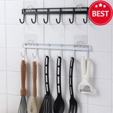 유피해피 무타공 간편한 조리도구걸이 6구, 2개, 유피 화이트