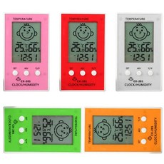 시계 습도계 온도계 측정기 lcd 디지털 실내 실외, 시계온도계( BL01522)-레드
