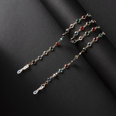 Suzao 彩色包邊玻璃手工鏈 口罩掛鏈 墨鏡鏈