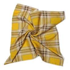 Shanlin 꽃무늬 면 반다나 55.9x55.9cm(22x22인치) 데이지-그린, 격자무늬-옐로우