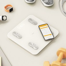 무아스 스마트 체성분 체중계 (28cm), 1개, 아이보리, MBCS3