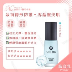 CHORUS 淨透防護乳 防護隔離 修飾潤色 妝前乳 敏感肌適用 清爽, 1個, 透明