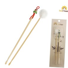 대나무 귀이게 귀이개세트2p (17cm) 귀후비개 뽀송털 귀청소, 본상품