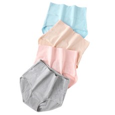 Maxi 高腰棉質女式月經衛生內褲 4p, 皮膚+粉色+灰色+薄荷