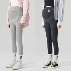 1+1 임산부 봄가을 레깅스 임부 하이웨스트 레깅스 편안한 기모 도톰 임부복 LT