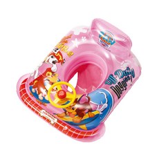 유아 물놀이용 손잡이 튜브 자동차모양 보행기튜브 (분홍) 유아수영장 촉감놀이도구, 단품, 1개