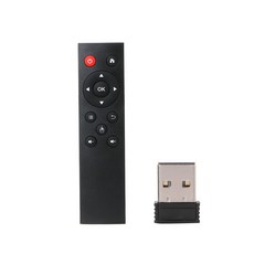 USB 리시버가 있는 Windows용 Android TV 박스 PC용 범용 무선 2.4GHz 리모컨 지원, 검은색, 1개