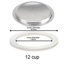 커피 고무 링 이탈리아 모카 포트 유연한 와셔 켓 링 Coffeeware 컵 교체 모카 포트 에스프레소 커피 메이커, [04] 12 cup sieve