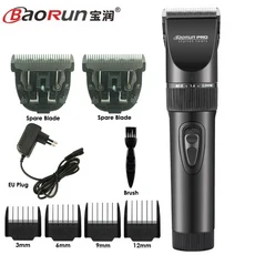 BaoRun X7 슈퍼 조용한 전문 충전식 헤어 트리머 스타일링 도구 클리퍼 커팅 머신 2000mA 배터리, 01 No Box 2pc blade