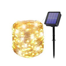 300LED 솔라열 야외 조명 스트링 방수 정원 안뜰 가정 크리스마스 웨딩 파티용 8 가지 모드 장식 조명, [18] 1pcs Warm, [02] 7m 50LED