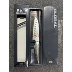 工具家達人 具良治 小三德刀 GLOBAL 氣孔三德刀 廚師刀 菜刀 料理刀 鐵柄 日本製 蔬菜刀 GS-90, Silver, 1個