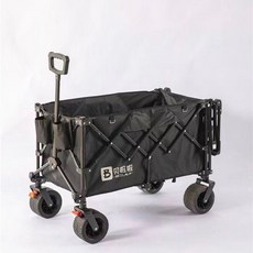 貝啦啦 露營推車 折疊戶外手推車, 1個, 黑色【後開款裸車】,聚攏款【加深加長車架/容量陞級坦剋輪】