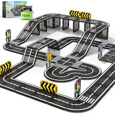 마그네틱 타일 도로 유아 장난감 3-5세 4-8세 어린이를 위한 자석 빌딩 블록 STEM 학습 건설 게임 3세 이상 남아를 이상적인 선물, Magnetic Tiles