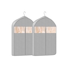 127431 SATISPEED 옷을 걸 수 있는 7.6cm(3인치) 거싯 의류 가방 셔츠 코트 드레스를 위한 통기성 옷장 보관 (높이 81.3cm(32인치) 2팩)