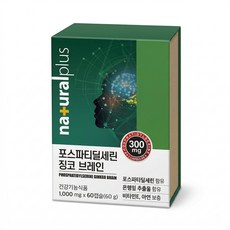 포스파티딜세린 징코브레인60캡슐 1개월분 은행잎추출물 비타민E 아연 기억력 인지력개선 non-GMO 무첨가, 60회분, 1개