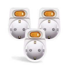 절전 네온 1구 개별스위치 멀티탭, 3개, 흰색, 7.8cm