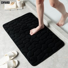 DFMEI 鵝卵石壓花地毯入戶耐打理門墊簡約風吸水腳墊浴室防滑墊可愛地墊, 40*60cm無紡布底