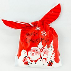 크리스마스 토끼 포장비닐 봉투 - 소형 레드 산타 1p