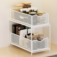 Qiaokao 주방 서랍형 수납 선반, 화이트, 1개