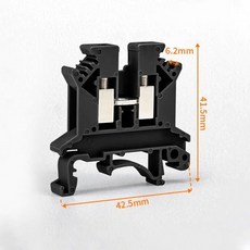 DIN 레일 5B 터미널 블록 가지 사각형 UK 5MM 커넥터 5N 클램프 800V 10 범용 100 나사 32A 색상, 10pcs, Bla