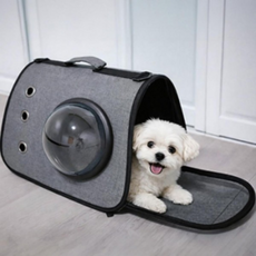 펫캐리어 강아지 고양이 이동가방 산책용 백팩 접이식 이동장 켄넬 펫 하우스, 1개, 블루