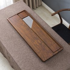 黑檀木茶盤排水式實木茶臺長方形家用大號功夫茶具, 1個, 花梨木茶盤80X33CM+禮品