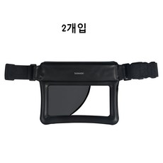Toocki 대형 IPX8 핸드폰 방수팩 가방 힙색, 2개, 블랙