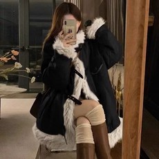 여자탕 뽀글이 코트 숏 라이더 오버핏 자켓 여한핏 스웨이드