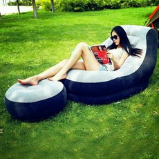 生活小鋪 充氣沙發懶人椅多功能充氣床，便攜舒適躺椅，居家戶外皆宜, 12V車用充氣幫浦