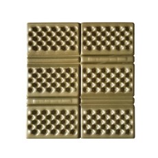 戶外鋁膜6折蛋巢小坐墊隔寒隔熱便攜可摺疊兒童成人防潮公園坐墊, 鋁膜六折小坐墊-軍綠色（ 送收納袋）