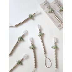 달콩심장 크앙 다이노 실리콘 쪽쪽이 클립 스트랩 치발기 홀더 출산선물, 스테고 그린, 1개