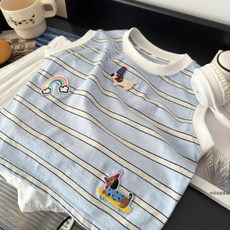 男童背心套裝夏季2025新款潮酷兒童帥氣卡通無袖坎肩t恤休閒短褲