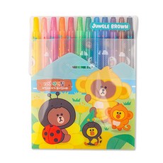 라인프렌즈 정글브라운 12색 색연필, 단품, 1개