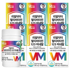 리얼닥터 멀티비타민 123 미네랄, 60정, 6개