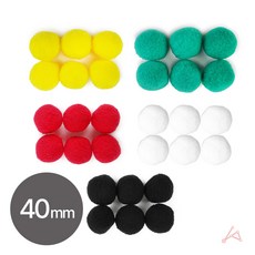 DIY 공예용 컬러 뿅뿅이 40mm 솜사탕볼 왕뿅뿅이, 빨강